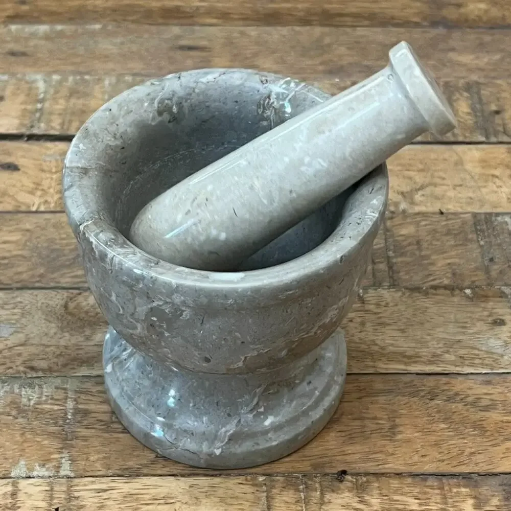 Mortar and Pestle Marble Gray 4.5